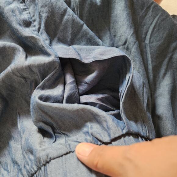 Torrid Plus Size Self Tie Paperbag Waist Mid Short in Chambray Blue Size 6X - Picture 9 of 11